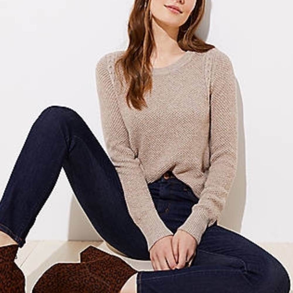LOFT Beige Knit Pullover